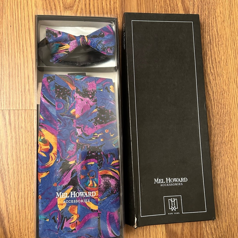 Multicolor Bow Tie and Pocket Square Set